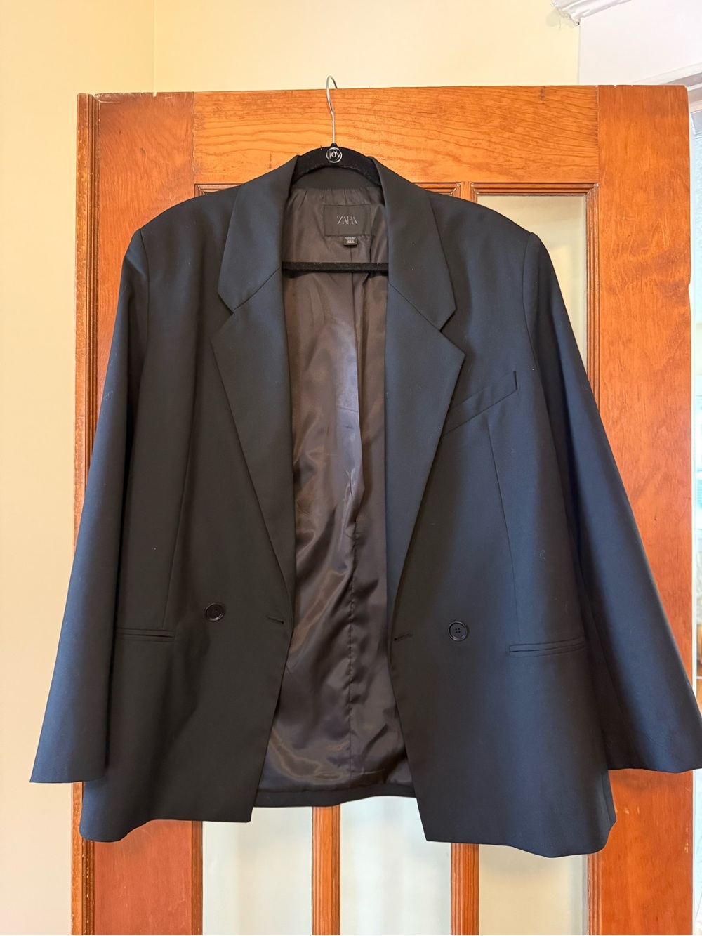 NWOT Zara Oversized Black Double-Breasted Blazer